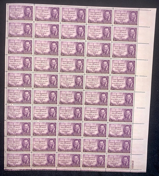 US Scott 946 Pullitzer Mint NH sheet of 50