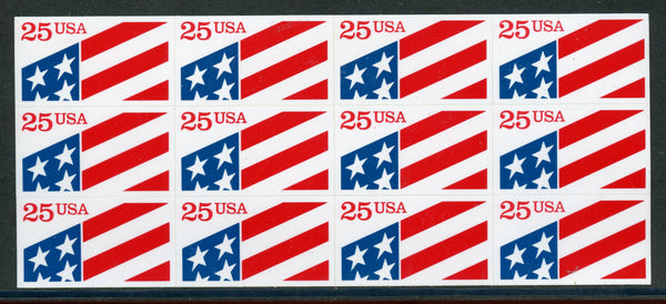 US 2475 Pane of 12 Flags