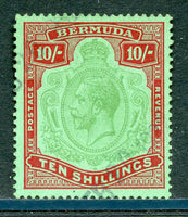 Bermuda Scott 96 SG 92 Ten Shillings Lightly Used