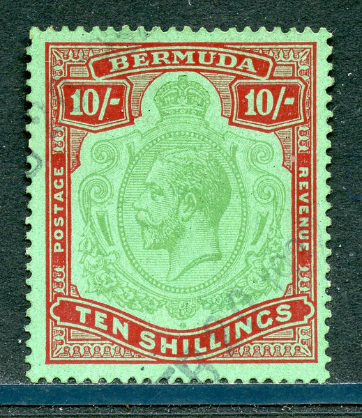 Bermuda Scott 96 SG 92 Ten Shillings Lightly Used