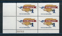 US Scott 1341 $1.00 Plate Block Airlift Mint NH