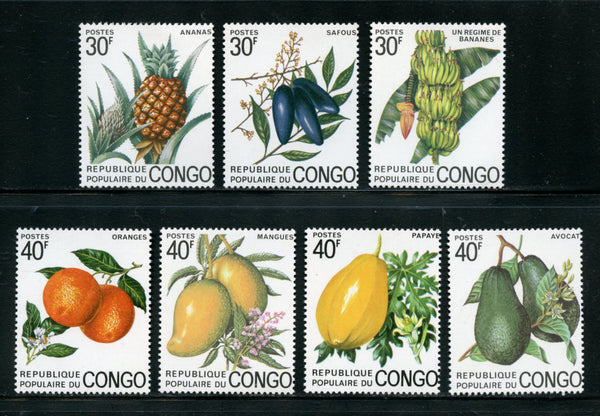 Congo republic Scott 298-304 Orchids Mint NH Set Fruits
