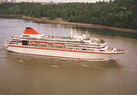Cunard Crown Dynasty ship Color postcard Postmarked 1995 Costa Rica