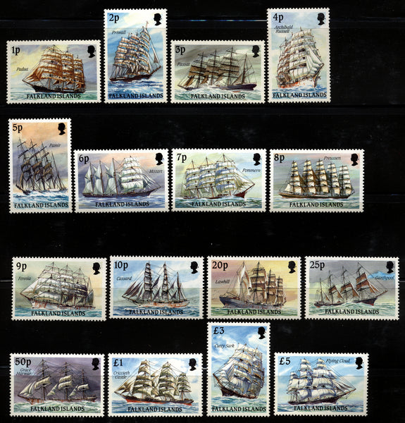 Falkland Islands Scott 485-500 Ships Mint NH set