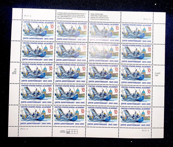 US Scott 3001 Naval Academy Mint NH Sheet of 20