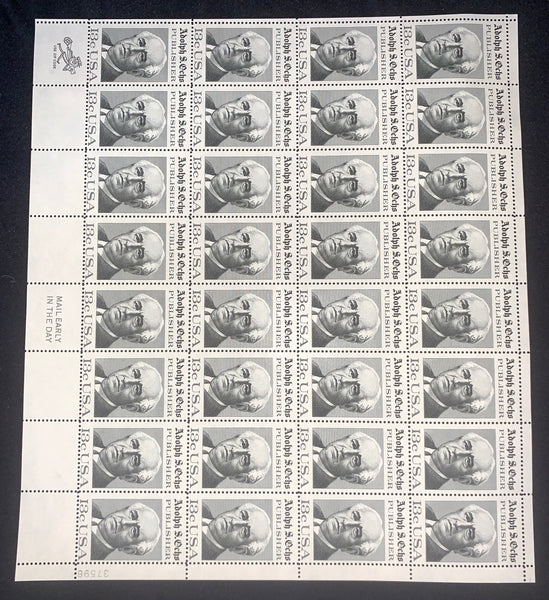 US Scott 1700 Adolf Ochs Mint NH sheet of 50