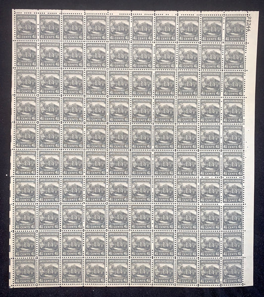 US Scott 809 White House Prexie Mint NH sheet of 100