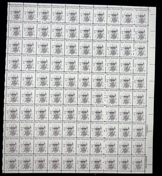US Scott 1845 Igor Stravinski Mint NH Sheet of 100