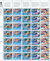 US Scott 2611-5 29c WINTER OLYMPICS MINT NEVER HINGED SHEET