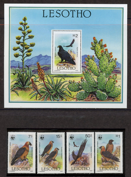 Lesotho Scott 512-515, 520 WWF Birds mint Never Hinged