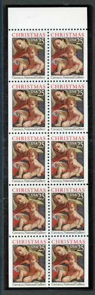 US 2427a Madonna & Child Never folded Mint NH Pane Christmas