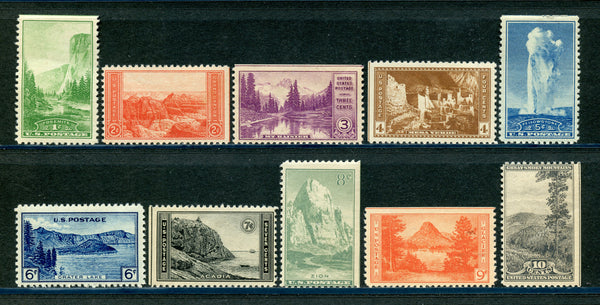 US Scott 740-49 National Parks NH Stamps