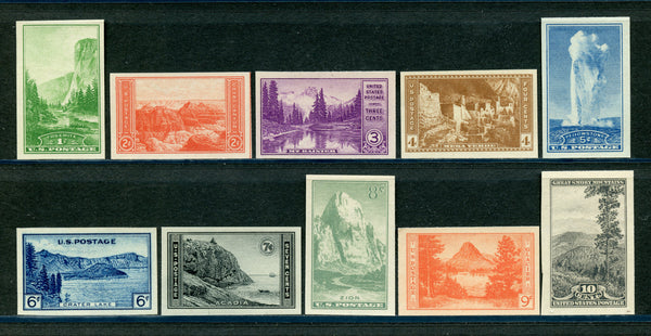 US Scott 756-65 Imperforated National Parks VF NH