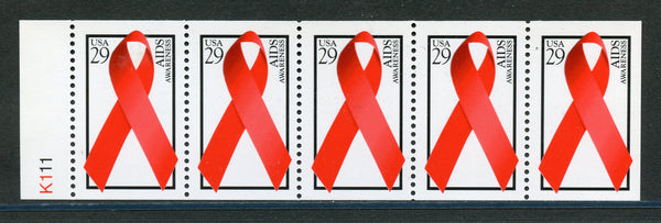 US Scott 2806b Aids never folded booklet pane Mint NH