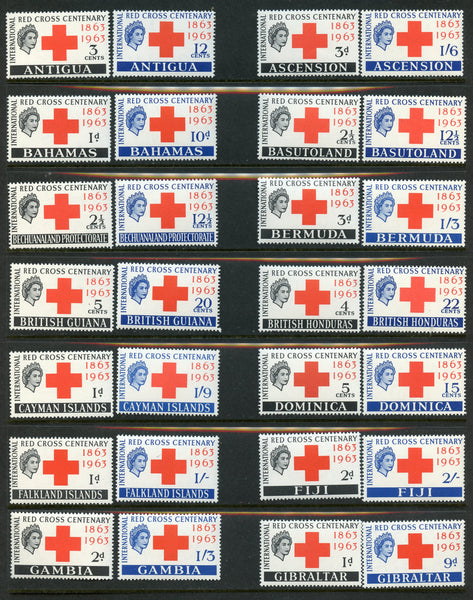 Red Cross Centenary 1963 Omnibus ALMOST Complete MNH 32 Sets