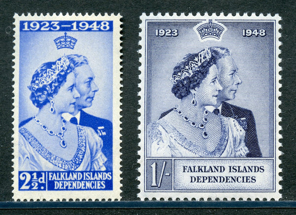 Falkland Islands dependencies Scott IL11-12 KGVI 1948 Silver Wedding Mint LH