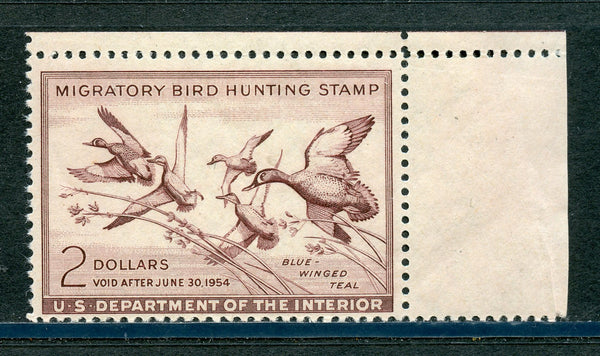 US RW20 Duck Stamp VF OG Mint NH Margin Copy