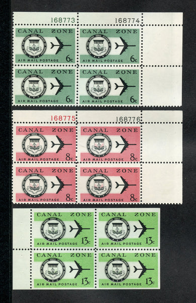 US Canal Zone C42-43, C50a  Pl. Blocks & Booklet Pane Mint NH