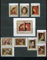 Yemen Kingdom Paintings Imperforated Set and Souvenir Sheet Mint NH