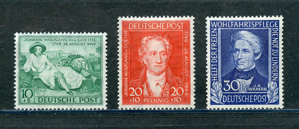 Germany Scott B306-8, Mi. 108-10 Von Goethe Mint NH