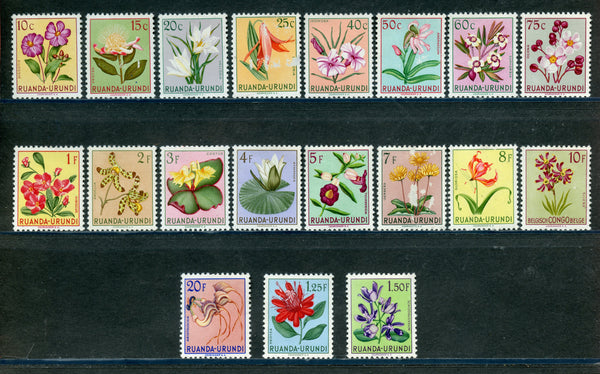 Ruanda Urundi Scott 114-22 Flowers Mint NH