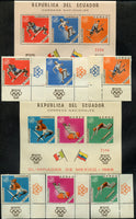 Ecuador Scott 760-760efg Olympic Set and 2 S. Sheets Mint NH Soccer