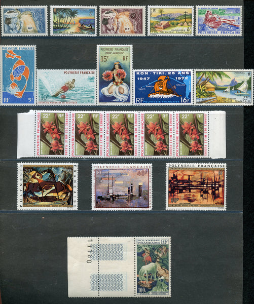 French Polynesia Collection of Mint NH Topical Stamps Cat. Value $143.00 Flora