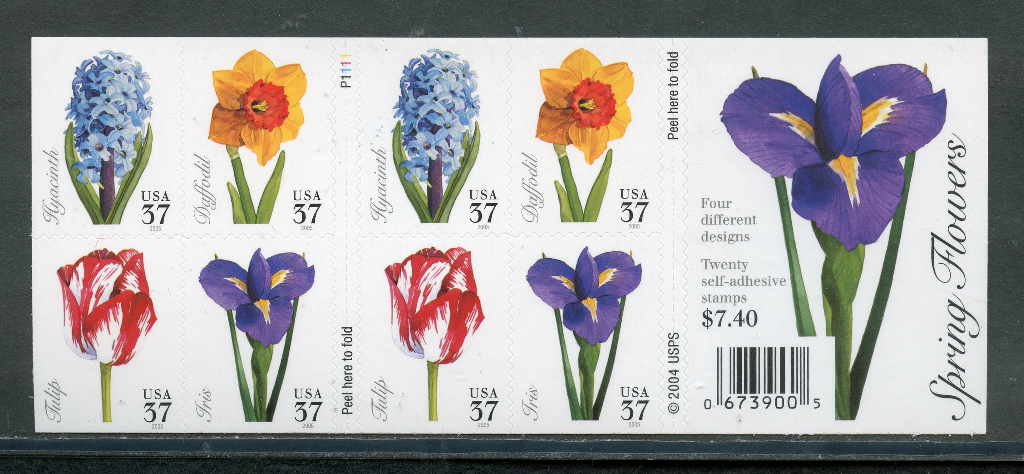 Libretto Francobolli US Garden Flower Mai Piegato Con Linguette - Set 2764a 2833a 2997a 3029a
