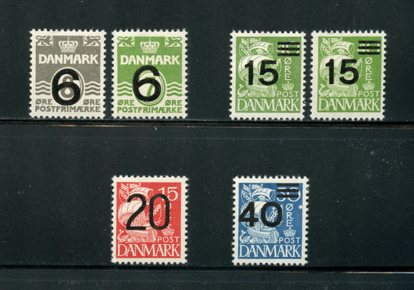 Denmark Scott 267-72 Mint NH Set