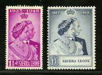 Sierra Leone Scott 188-89 Silver Wedding Mint Hinged