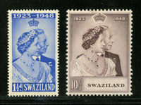 Swaziland Scott 48-49 KGVI Silver Wedding Mint with Hinge Remnant