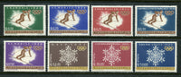 Paraguay Scott 752-59, 759a Perf and Imperf & S. Sheet Mint NH Skiing Winter Sports