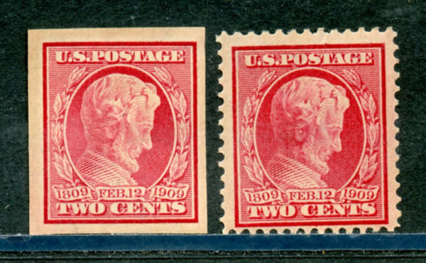 US Scott 367-368 Lincoln perf and Imperf NH & H