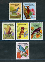 Colombia Scott 858-59, C644-47 Birds and Orchids Mint NH Set