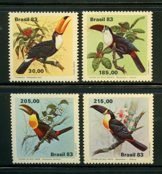 Brazil Scott 1857-60 Birds, Orchids Mint NH Set