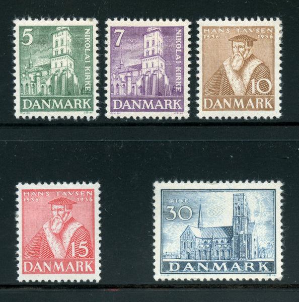 Denmark Scott 252-56 Mint Lightly Hinged