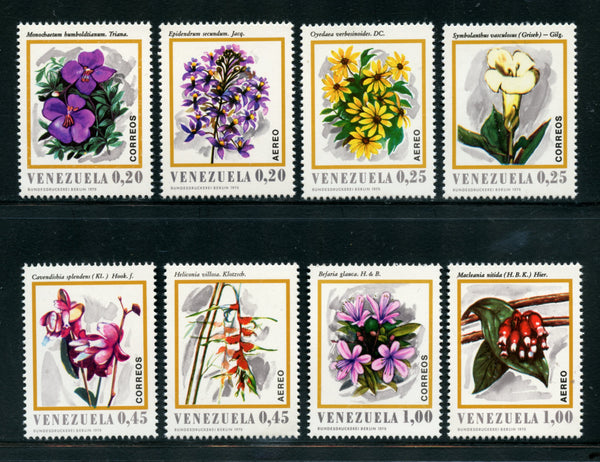 Venezuela Scott 964-67, C1049-52 Orchids Mint NH Set