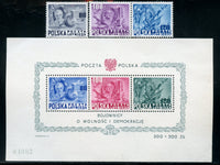 Poland C26a-26d LH Mint Set and NH Souvenir Sheets