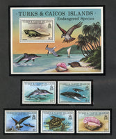 Turks and Caicos Scott 380-84, 385 Marine Mint NH