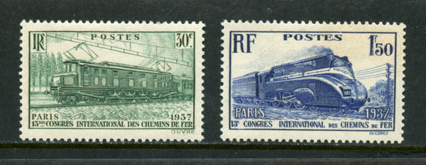 France Scott 327-28 Trains Mint Lightly Hinged