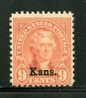 US Scott 667 Kansas Ovpt Mint NH