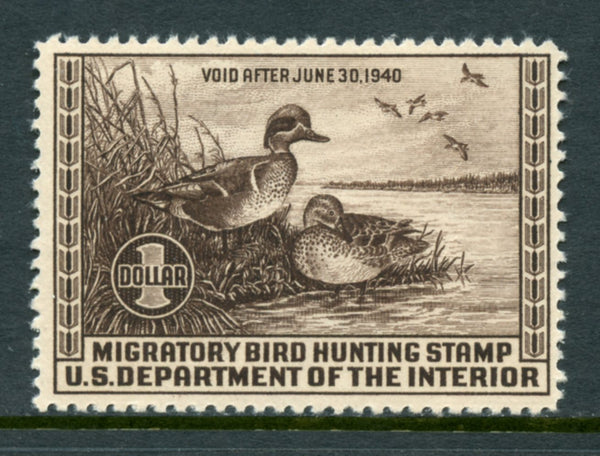 US RW6 Mint Lightly Hinged Duck stamp