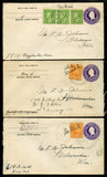 US 3 stamped covers franked with stamps to meet airmail rate