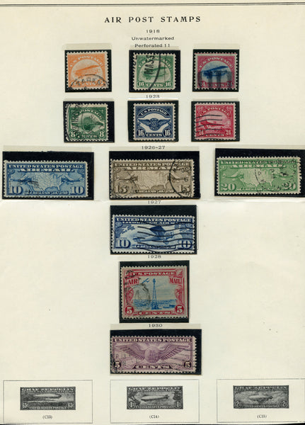 US Scott C1-12 Used Early airmail
