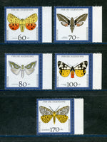 Germany Scott B728-32 Mi 1602-6 Endangered Butterflies Mint NH