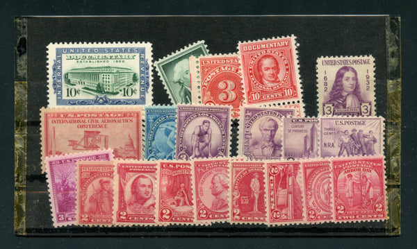 US Over 20 Mint Never Hinged Older Stamps. Nice lot