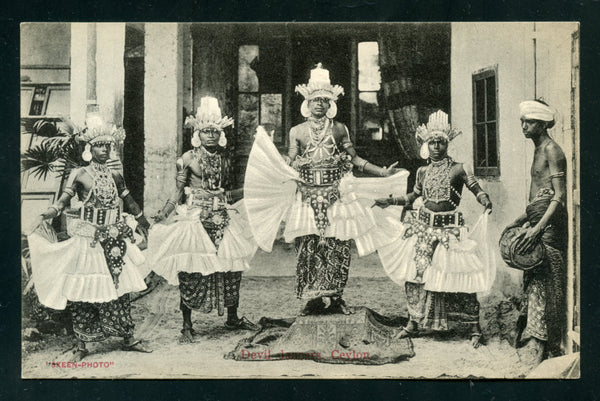 Ceylon Vintage Postcard PC Post Card Devil Dancers