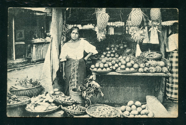 Ceylon Vintage Postcard PC Post Card Fruit Boutique