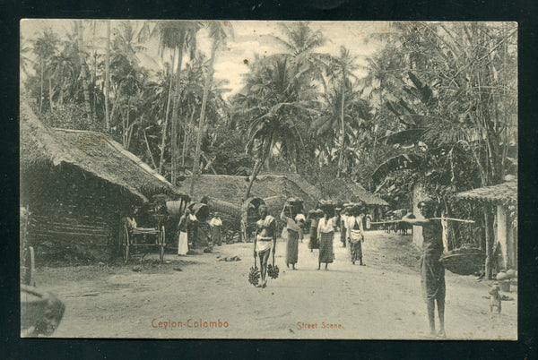 Ceylon Vintage Postcard PC Post Card Street Scene Colpetty Rd