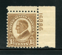 US Scott 582 Pl. No. Single Mint NH